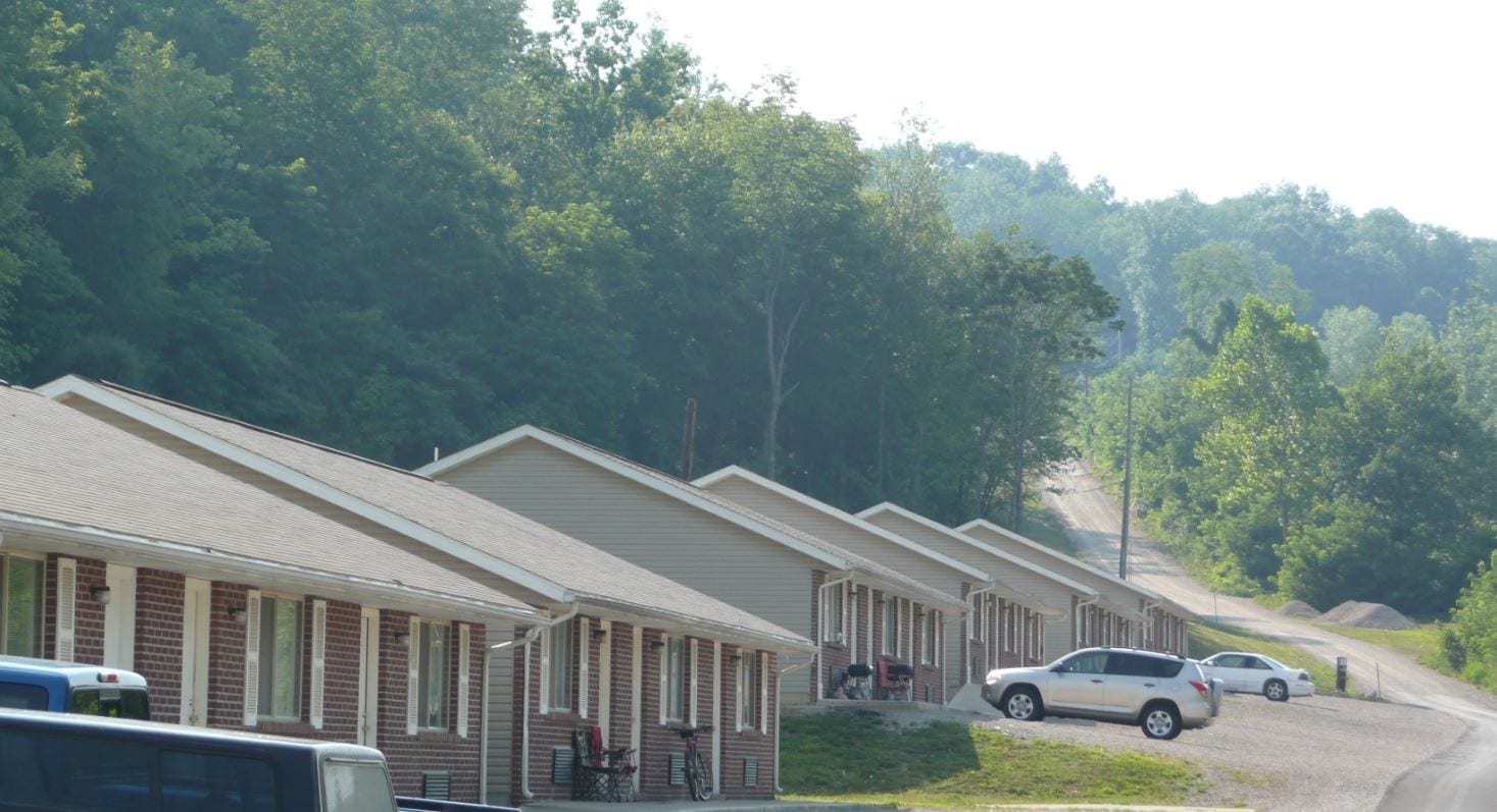 Wide Angel View of road and houses